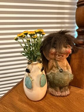 Green Stone Drop Earrings — Elegant Women’s Jewelry